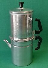 VECCHIA CAFFETTIERA NAPOLETANA 10 TAZZE ALLUMINIO PURO ITALY VINTAGE NUOVA. AS32