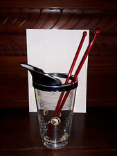 BICCHIERE MARTINI E ROSSI in vetro DOSATORE Mix Cocktail con 2 bacchette Vintage