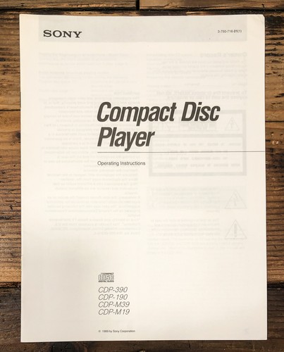Sony cdp 190 390 - sony, cdp-190