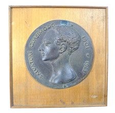 SCULTURA FRANCESCO MESSINA RITRATTO SALVATORE QUASIMODO SICILIA ARTE MODICA 1968