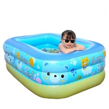 PISCINA GONFIABILE RETTANGOLARE 2-3 ANELLI GIARDINO OUTDOOR INDOOR VARIE MISURE