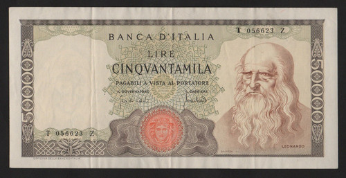 50000 lire leonardo vinci - 50000,