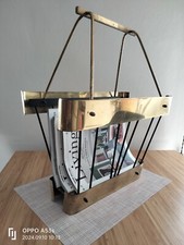 BELLISSIMO PORTARIVISTE ANNI '50 In Metallo Verniciato nero e Ottone 