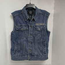 Gilet jeans Harley-Davidson uomo M denim lavaggio medio