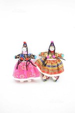 Coppia Bambole Etniche Fatte A Mano 25 Cm