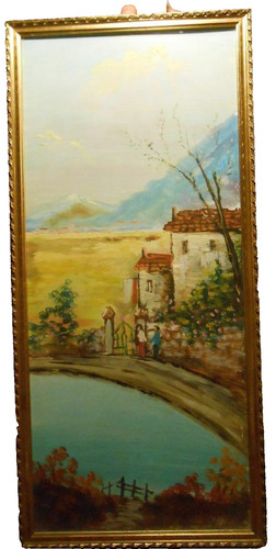 Quadro firmato papine veduta - firmato, "veduta