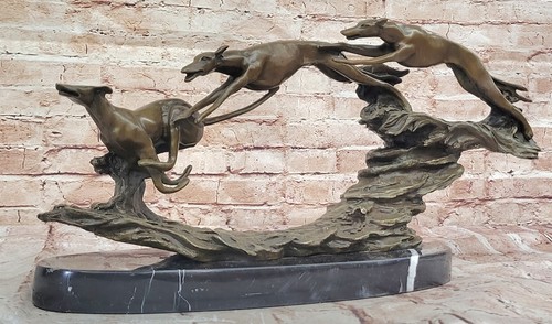 Bronzo scultura wild cani - bronzo,