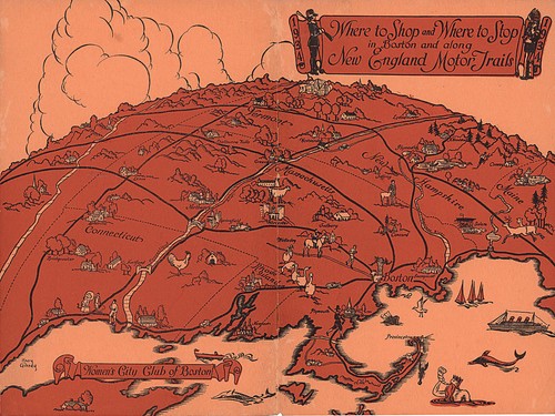Mappa pittorica boston new - mappa, di