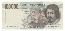 100000 LIRE CARAVAGGIO I°