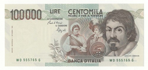 100000 lire caravaggio - 100000,