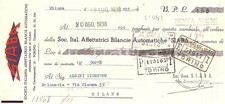 1938 MILANO SIABA Società  affettatrici - CAMBIALE PUBBLICITARIA