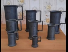 set 8 boccali in peltro 95%