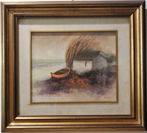 Quadro olio tela barche - olio, tela,