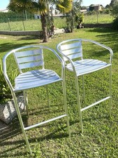 Set 2 Sedie Alte Da Banco Bar In Alluminio Come nuove