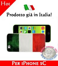 COVER CUSTODIA RIGIDA SOTTILE IN PLASTICA PER iPHONE 5C MODELLO BANDIERA ITALIA 