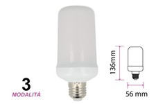 Lampada Led E27 Effetto Fiamma Finta Fuoco Tremolante Decorativa Vintage 3 Mode