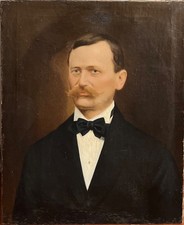 Ottocento ritratto uomo olio