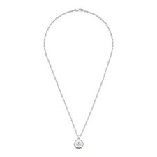 Collana Gucci Trademark YBB779175001 Necklace Argento Unisex Piastra Logo Nuova