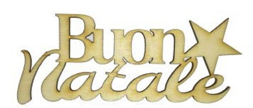 Sagoma legno scritta buon - legno,