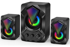 Casse audio 2.0 aux USB altoparlanti subwoofer RGB per PC notebook 5+3W AB-D391