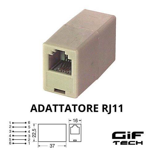Adattatore rj11 telefonico - rj11,