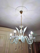 TIFFANY COLOUR CHANDELIER  MURANO STYLE AZUL COLOUR 1970 5 LIGHTS