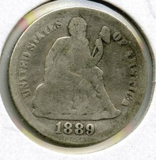 Dime In Argento Seated Liberty