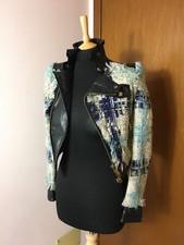 giacca in pelle corta con inserti Dsquared2 - short leather jacket with Dsquared