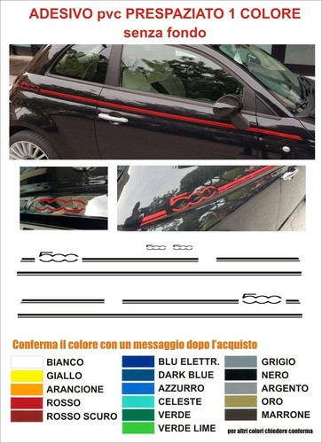 Strisce adesive fiat 500 - adesive, nuova