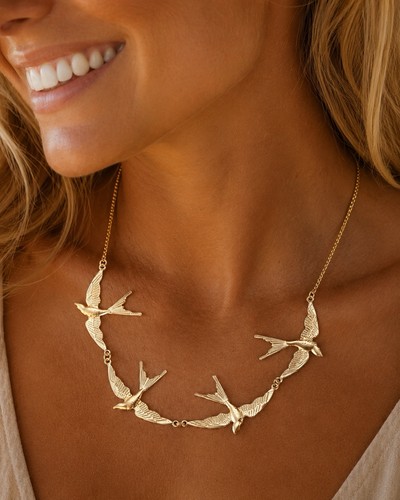 Collana uccellino rondine zara - rondine,