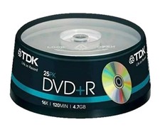 TDK DVD+R 4.7GB 16x 120Min