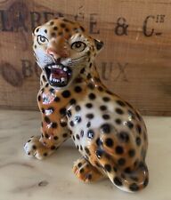 vintage statua SCULTURA CERAMICA CUCCIOLO LEOPARDO RONZAN ITALY felino no lenci