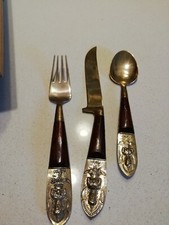 Servizio di posate in ottone vintage per 8 