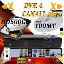 DVR 4 canali AHD/NVR kit compreso di Hard Disk  500GB con cavo professionale ...
