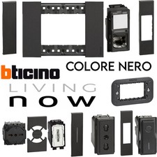 BTICINO SERIE LIVING NOW COLORE NERA FRUTTI, COVER E SUPPORTI ORIGINALI