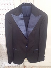 Vestito da cerimonia uomo, taglia 48, fatto a mano, colore blu, marca Vanitas.