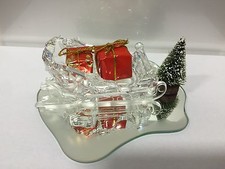 Slitta figura Swarovski su piastra a specchio 11 cm, ottime condizioni!!