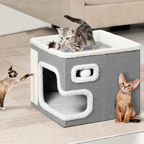 Cuccia casa per gatti grigio - cuccia,