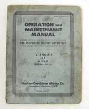 Manuale manutenzione funzionamento moto 45 WLA motore V Harley Davidson V 1941 vintage