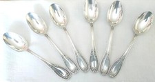6 CUCCHIAINI CAFFÈ VINTAGE ARGENTO ITALIANO 800 AL STILE IMPERO TAVOLA ARREDO 