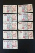 Lotto da N.9 banconote da 1000