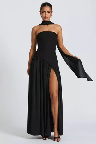 Abito lungo nero elegante - abito,