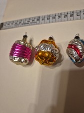 vintage anni 50_60 pallina di natale in vetro n5 soggetti cm 4.5-5 altezza