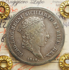 REGNO DELLE DUE SICILIE FERDINANDO I° 1/2 PIASTRA 60 GRANA  1818  BB PERIZIATA