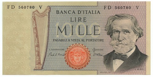 1000 lire giuseppe verdi - lire, ii