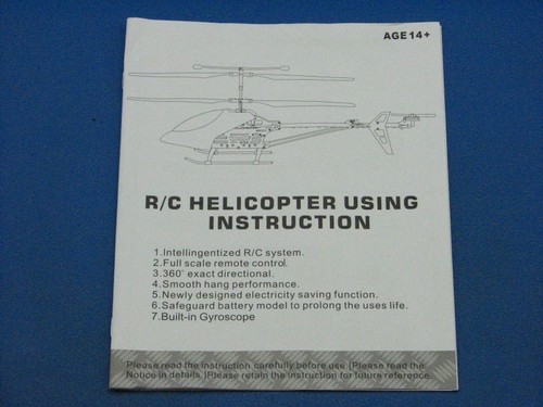 Manuale uso inglese heli - manuale, rc