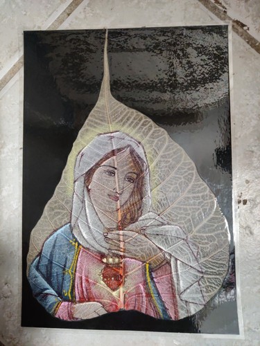 Vergine maria dipinta mano - dipinta, a