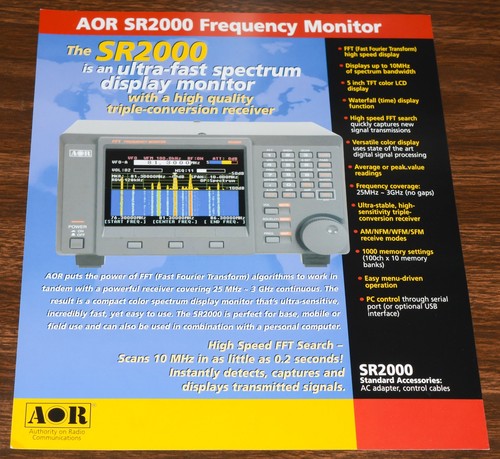 Brochure aor sr2000 - brochure:, unitÀ