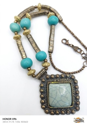 Collana con ciondolo - , turchese