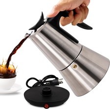Electric aluminum moka pot - electric, 5-6